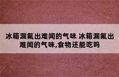 冰箱漏氟出难闻的气味 冰箱漏氟出难闻的气味,食物还能吃吗